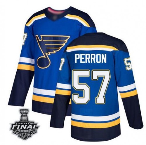 Blues David Perron Königsblau Heim 2019 Stanley Cup Final Stitched